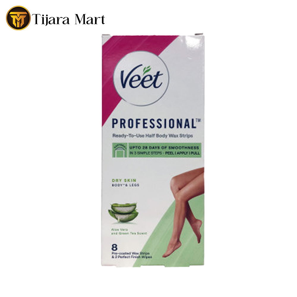 Veet Professional Ready To Use Half Body Wax Strips For Dry Ski Veet Professional Ready To Use Half Body Wax Strips For Dry Skin 8 Strips - Image 1